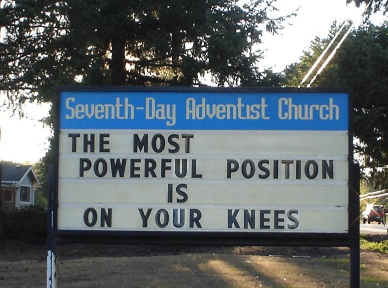 Church sign -knees